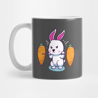 Rabbit Lifting Carrots Barbell Mug